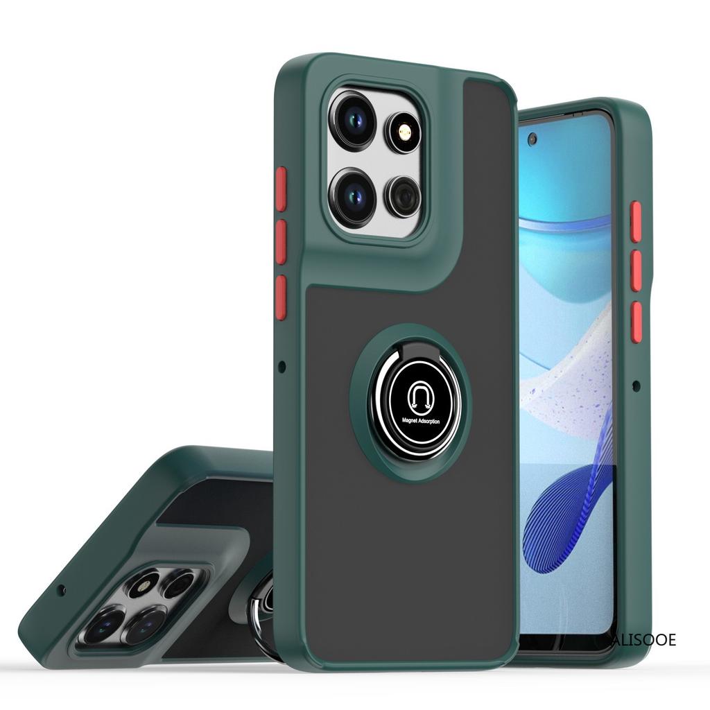 Ударопрочный чехол Funda для Motorola Edge 50 Neo Fusion 50 Ultra с прозрачной матовой подставкой-кольцом Capa для Moto Edge 50 Pro