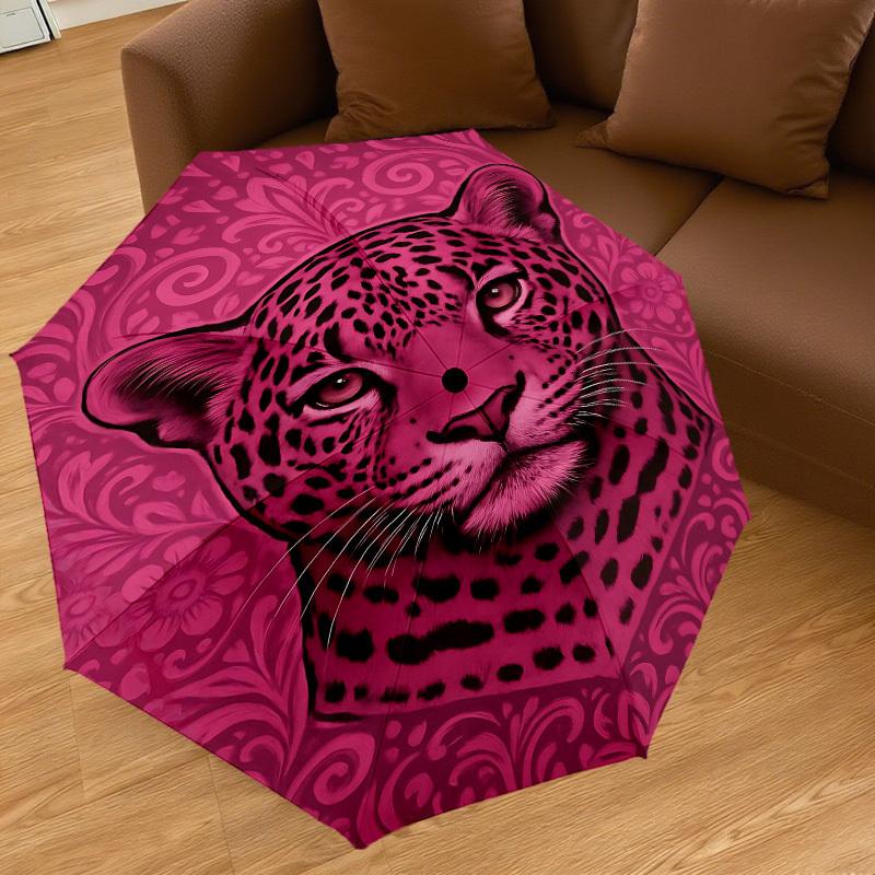 1PC leopard pattern Automatic Open/Close Umbrella Compact Folding Umbrella with 8-Rib Shaft lightweight esign, Fashion Lovers1241A