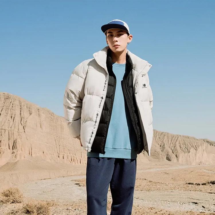 New Balance Essential Logo Puffer Jacket Asia Sizing 'White' Men's AMJ23345-GYM