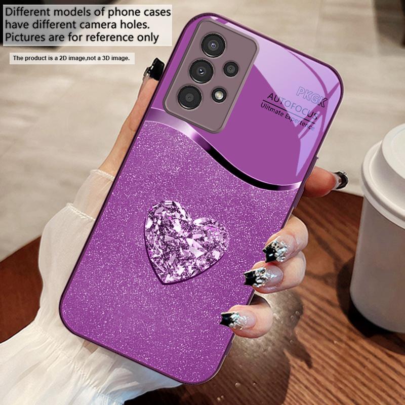 Градиентный Алмазная Любовь Для Samsung A73 72 71 A70 56 55 54 A53 52 51 50 42 A35 A34 33 32 31 26 25 24 23 22 30 стеклянный чехол для телефона