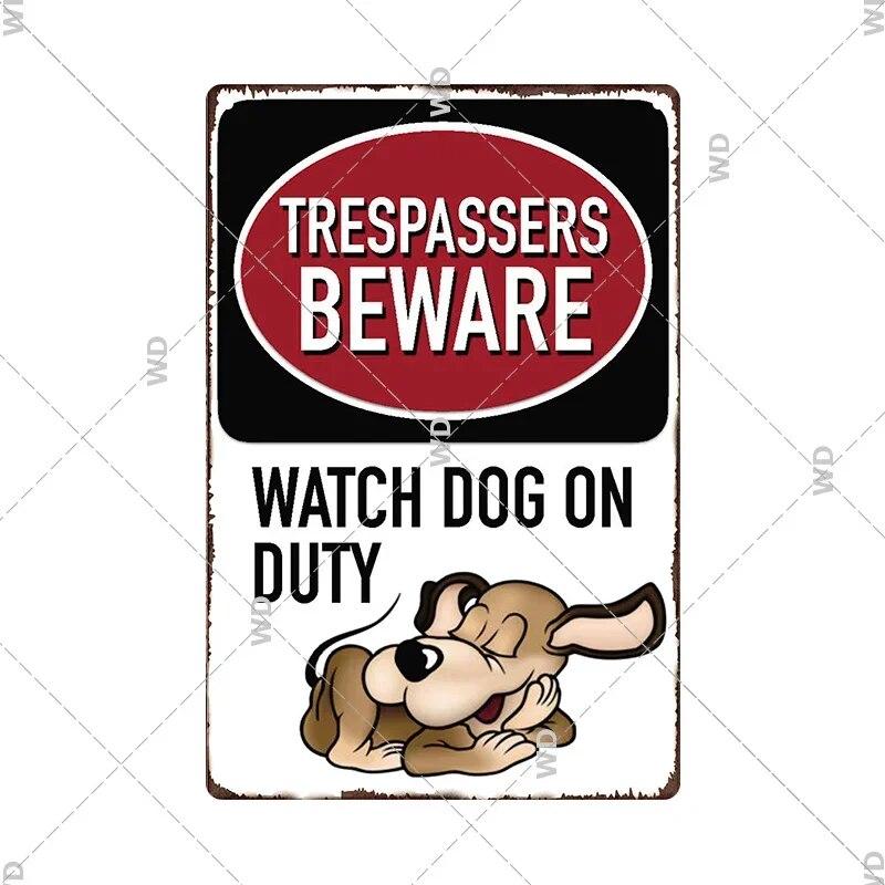 Beware Animals Dog Cat Bull Kraken Chickens Bigfoot Area Retro Tin Sign Caution Decorative Vintage Plaque Metal Poster Decor