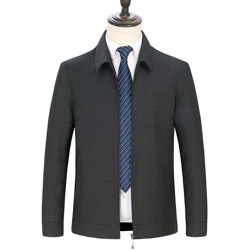 Деловые пиджаки для мужчин среднего и пожилого возраста на весну и осень с лацканами, свободные простые пиджаки больших размеров, высококачественная шерстяная одежда для пап.