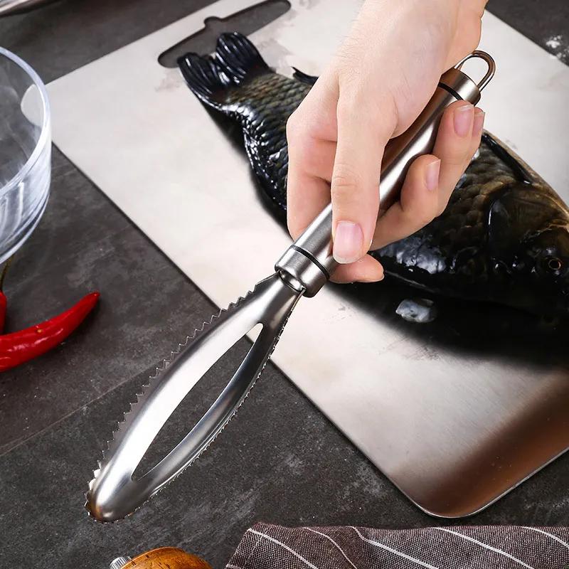Нержавеющая сталь Рыбочистка Очиститель для чешуи Рыбья чешуя Терки для быстрой очистки Щетка для очистки кожи рыбы Очиститель для очистки