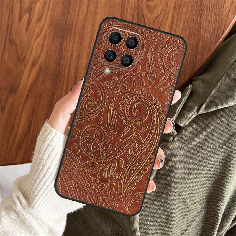 Коричневый Western чехол ручной работы для Samsung Galaxy M06 M16 M36 M56 M33 M15 M55 M31 M13 M12 M14 M53 M32 M52 M35 M34 M54