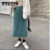 Corduroy Skirt Female Autumn and Winter Korean Version Was Thin and Wild Thick Retro High Waist Bag Hip Mid-length A-line Skirt