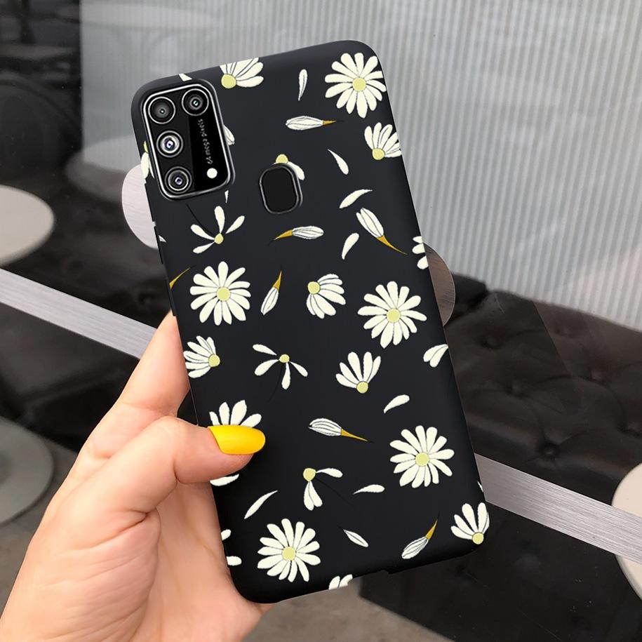 Силиконовый чехол для Samsung M31 M 31 Чехол Свежий Цветок Перо Ударопрочный Чехол для Телефона для Samsung Galaxy M31s M31 s M315 M317 Etui