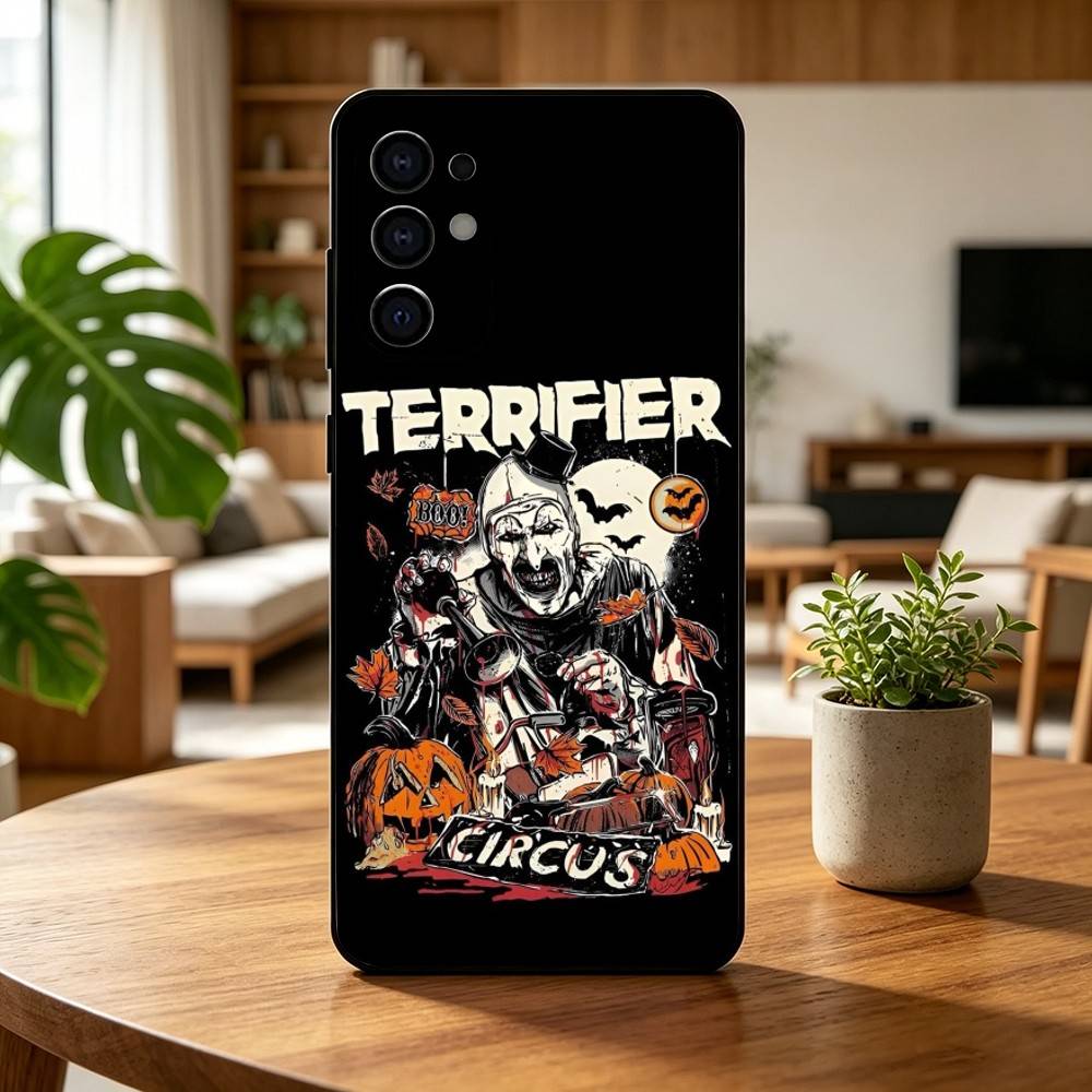 Art the C-Clown horror T-Terrifer Phone Case For Samsung S25,S24,S21,S22,S23,S30,Ultra,S20,Plus,Fe,Soft Silicone Black Cover