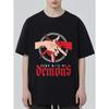 Black T Shirt With Demon Hands Chain And Down With My Demons Print For Casual Streetwear Style