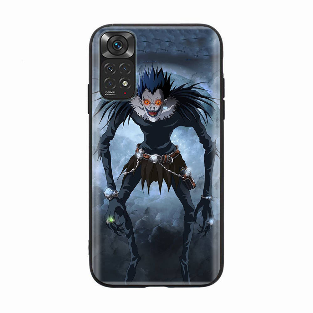 Черный чехол для Samsung Note 20 Lite S24 Ultra S23 A03 A05 A06 A11 A71 A15 A16 A13 A24 A25 A33 A52 A53 A50 M55 M35 Plus D-60 Тетрадь смерти Рюк