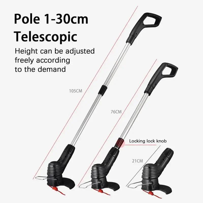 Бытовая электрическая газонокосилка с регулируемой длиной, триммер для стрижки травы, аккумуляторная газонокосилка, ручные садовые инструменты для обрезки