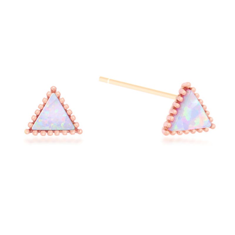 MILTON STELLE Triangle Opal 14K GOLD Earrings MSJ-E9064RGPO