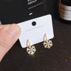 Fashionable and Luxurious Flash Zirconium Earrings Flower Earrings Simple and Cold Earrings for Women