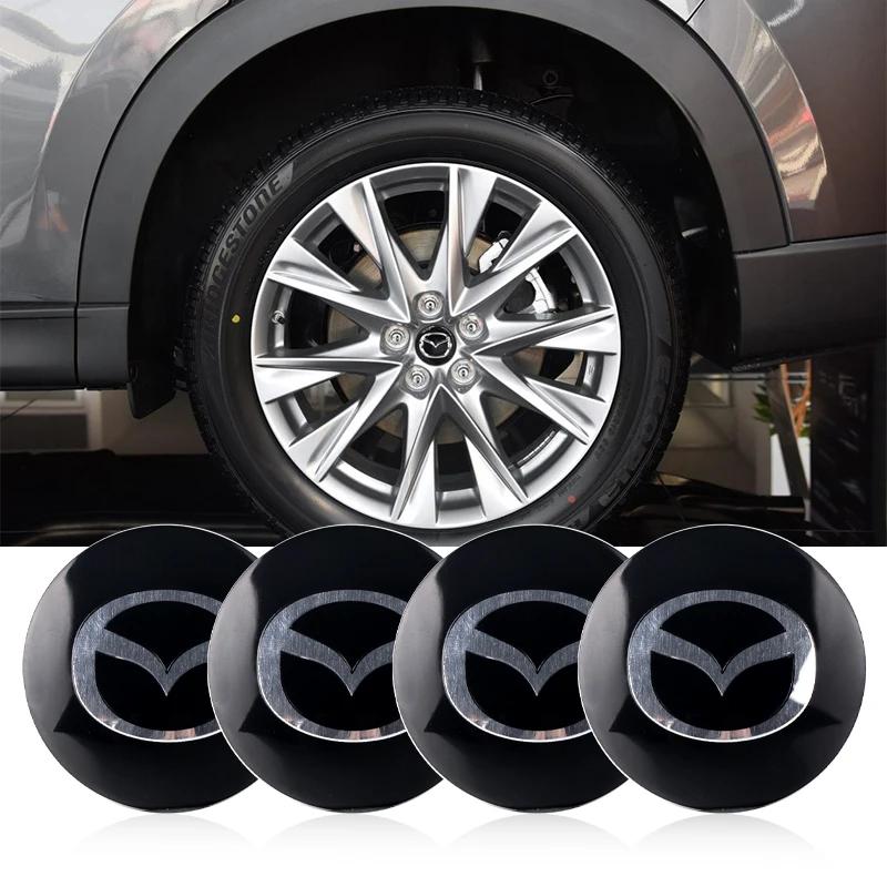 4pcs 56/60mm Car Wheel Center Cover Sticker Hub Cap For Mazda Speed MS 2 3 5 6 323 RX8 MX5 Axela Atenza CX-3 CX-4 CX-5 CX-8 CX-9 h3