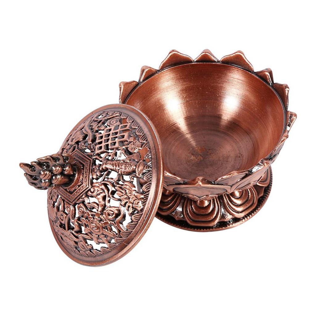 Vintage Backflow Smoke Incense Burner Stick Cone Holder Home Decoration Hot (Red Bronze)