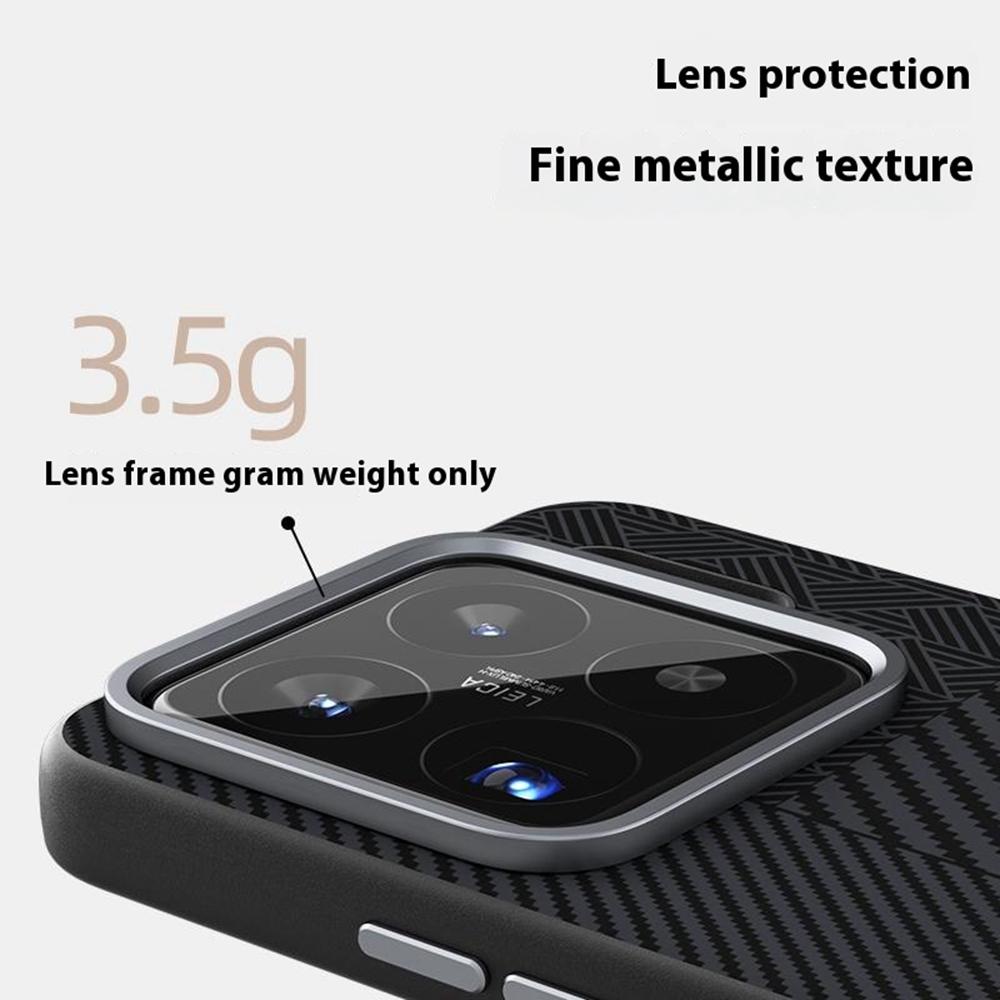 ABEEL Чехол для Xiaomi 15S Pro PC+ТПУ+Алюминиевый сплав+ПУ кожа Чехол для телефона Совместим с MagSafe