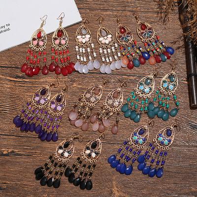 Аксессуары Bohemian Water Drop Rice Bead Серьги Персонализированные Длинные Серьги