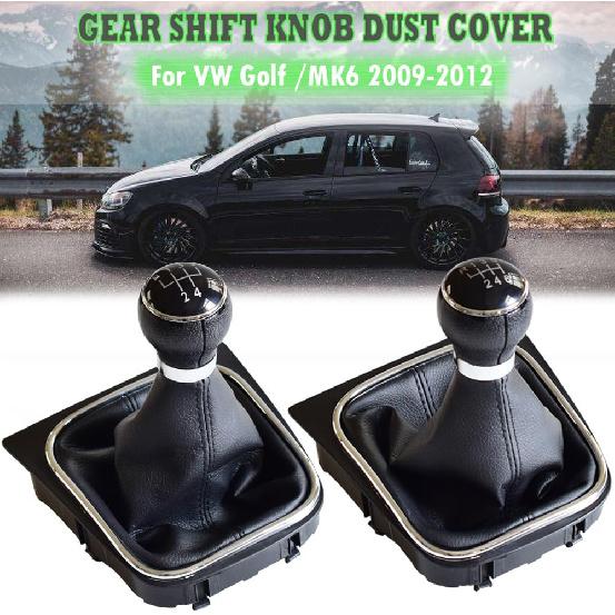 5/6 Speed Car Gear Shift Knob Boot Gearstick Gaiter Kit Manual/Auto Gear Shifter Boot Cover Replacement for V-W Golf 6 VI MK6 Jetta 5 Golf 5 V MK5 (5