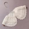 White Retro Hanfu Cloud Shoulder Shawl with Lace Trim & Embroidery for Women