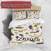 3pcs Duvet Cover Set (1*Duvet Cover + 2*Pillowcase, Without Core), Custom Name movie Potter Pattern Bedding Set, Home Bedroom Decor Gift