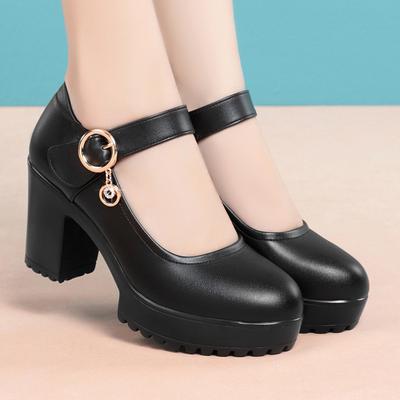 Модная женская обувь на высоком каблуке, туфли-лодочки на платформе с толстой подошвой, женская обувь 2024, туфли на высоком блочном каблуке для офиса, вечеринки, свадьбы