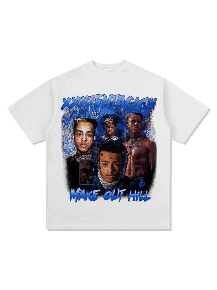 Винтажная тяжелая хип-хоп футболка XXXTentacion – Европейский и Американский стритвир