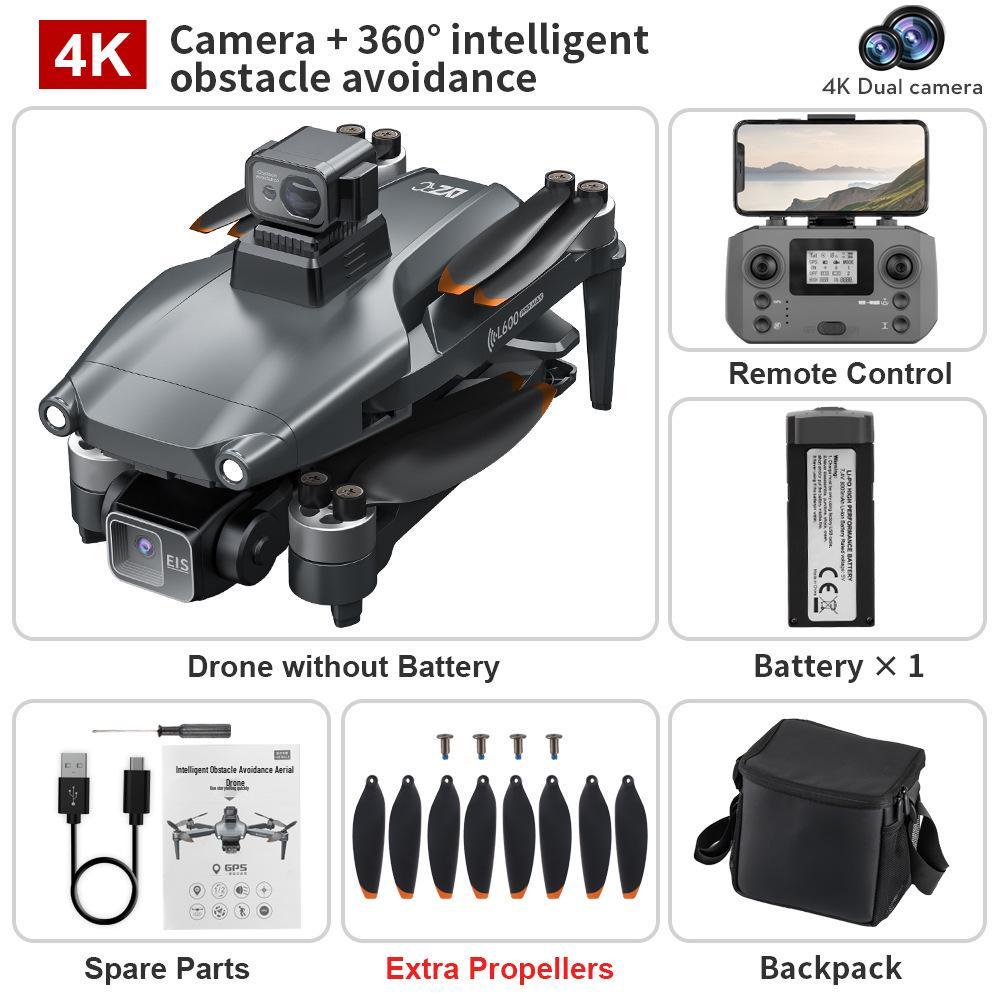L600 PRO MAX Drone: Three-Axis Gimbal, Electronic Stabilization, Anti-Shake, Laser Obstacle Avoidance.