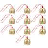LEDMOMO Mini Brass Hanging Wind Chimes with Pet Collar Jingle Cute Christmas Tree Handmade DIY Festival 50 Gold Bells, Bells, Bells, Rope, Bells,