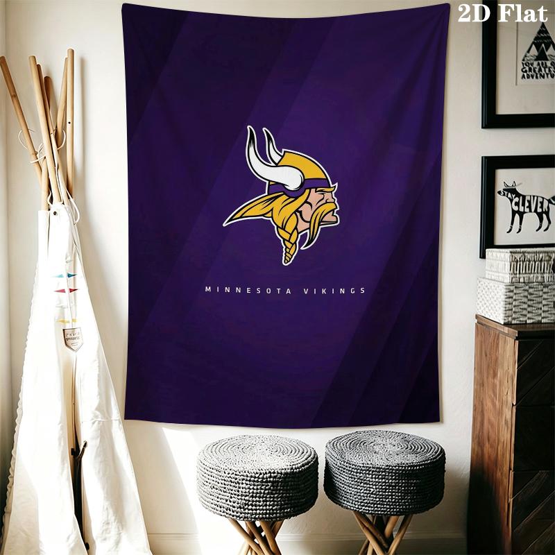 Minnesota Vikings Wall Tapestry Aesthetic Wall Hanging Printed Fabric Blanket Decorative Tapestries for Bedroom Living Room Home Decor