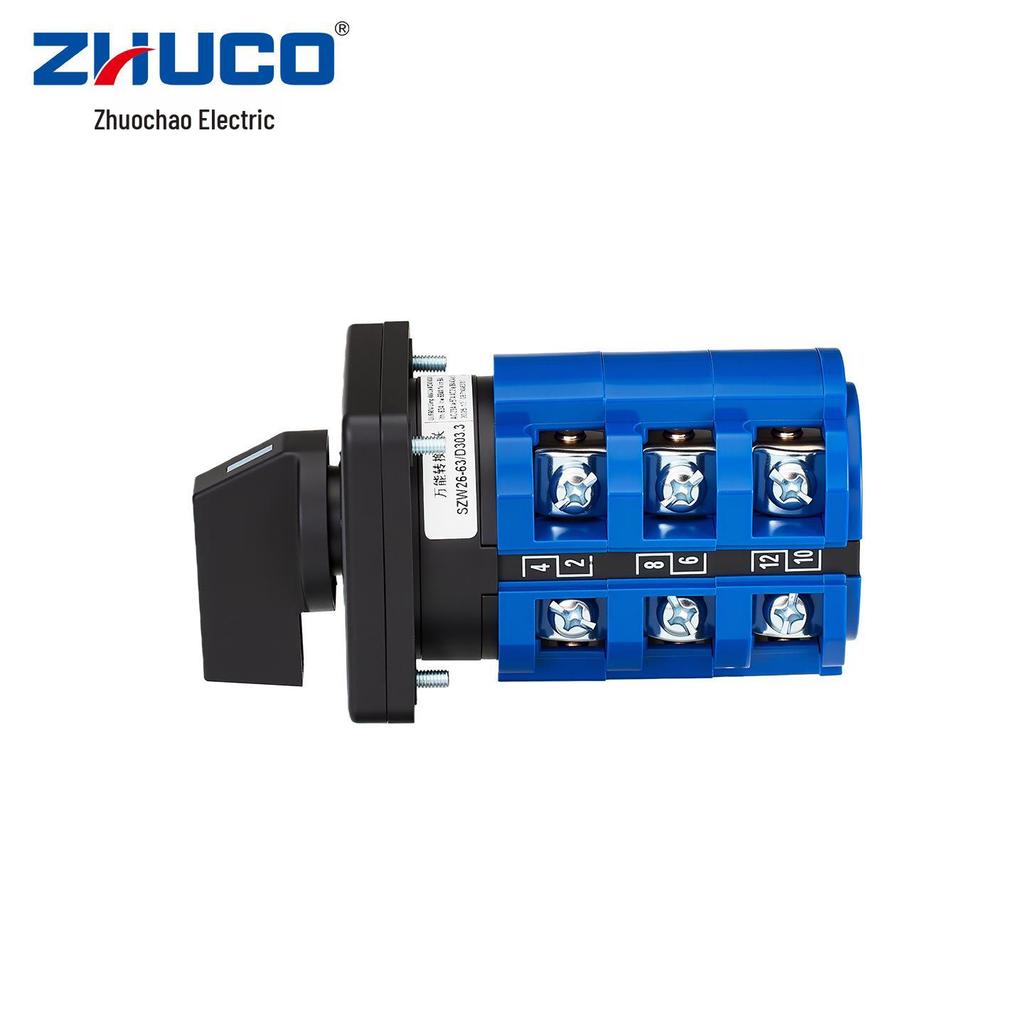 Zhuochao SZW26-63/D303.3 3-Speed, 3-Position 102 Panel Changeover Switch