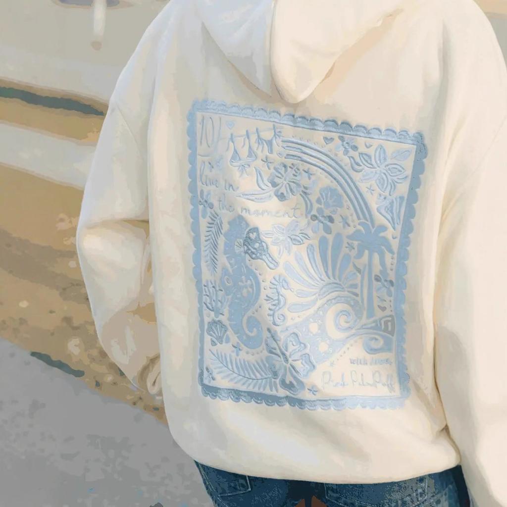 Новый спортивно-повседневный розовый свитшот с капюшоном и принтом ладони, спущенное плечо, длинный рукав