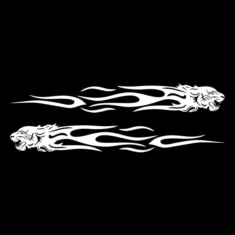 Car Sticker  Stylish Tiger Flame on Car Funny Stickers and Decals Motorcycle Waterproof and Sunscreen Vinyl Car Styling,22CM*5CM