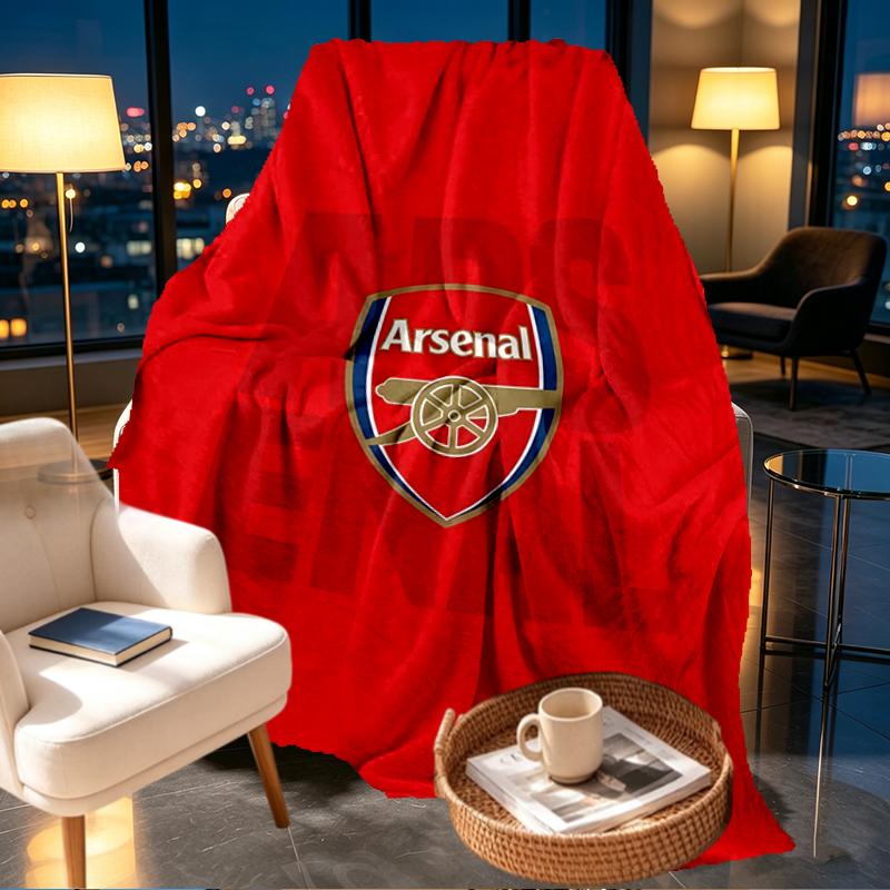 Плед Arsenal F.C. - Мягкий и Удобный, для Спальни, Путешествий, Дивана, Домашнего Декора - Подарок на День Рождения, Рождество для Друга