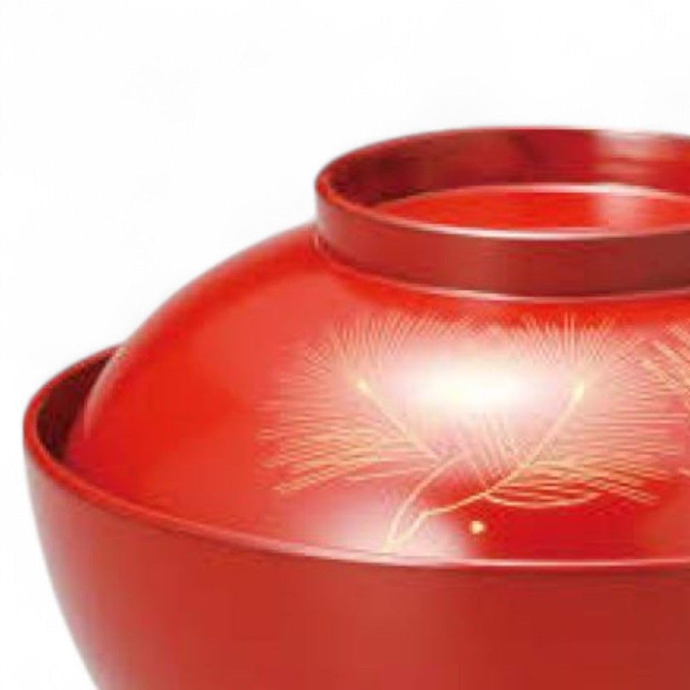 J-kitchens Lacquerware Bowl, Wood Powder and Resin Synthetic Lacquerware, Hand-Painted with Chinkin (Dark Gold) Finish, PID-526967, Made in Japan