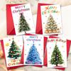 10PCS Large Christmas Greeting Cards with Envelopes, Watercolor Xmas Tree Cards for Holiday & New Year Gifts