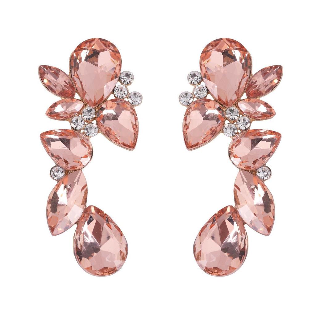 Серьги в форме капли с драгоценными камнями, роскошные стеклянные серьги с бриллиантами, свадебные украшения