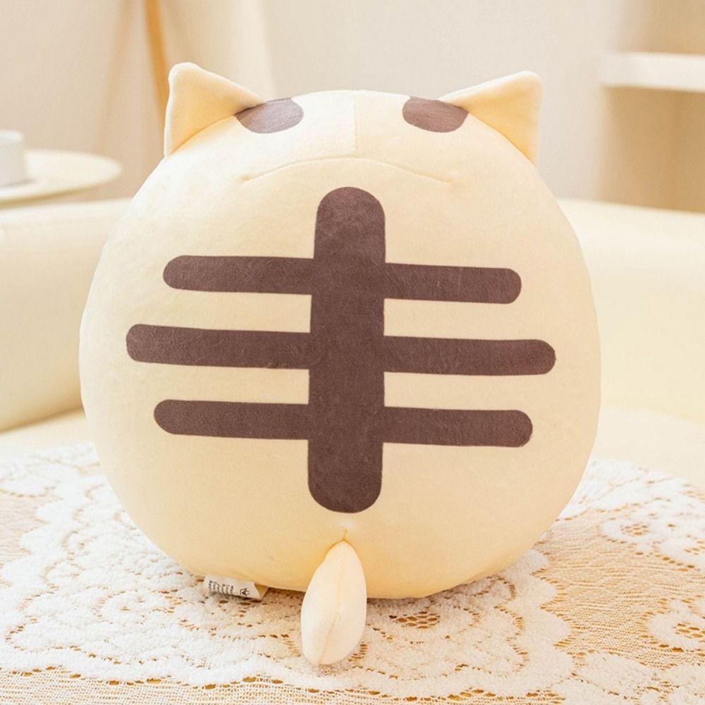 Cartoon Kitten Ball Nap Pillow Cat Circular Kitten Ball Plush Pillow  School