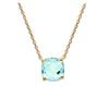 [Q4693] - Gold Plated Necklace 'Sissi' Turquoise Aquamarine Gold - 45 Cm 8 Mm