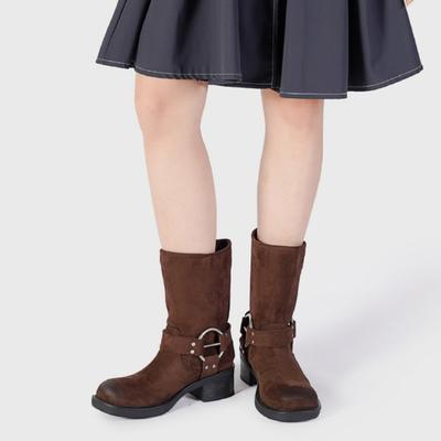 Сигаретные ботинки Мартина Женские Ретро Грубый каблук Универсальные Ботинки в стиле Вестерн Ковбойские Ботинки на платформе Рыцарские ботинки