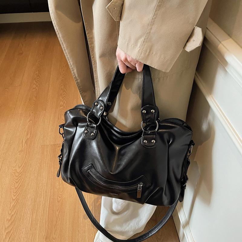 Премиальная ретро сумка большой вместимости 2025 новая женская сумка через плечо для поездок на работу, портативная сумка-тоут для коротких поездок