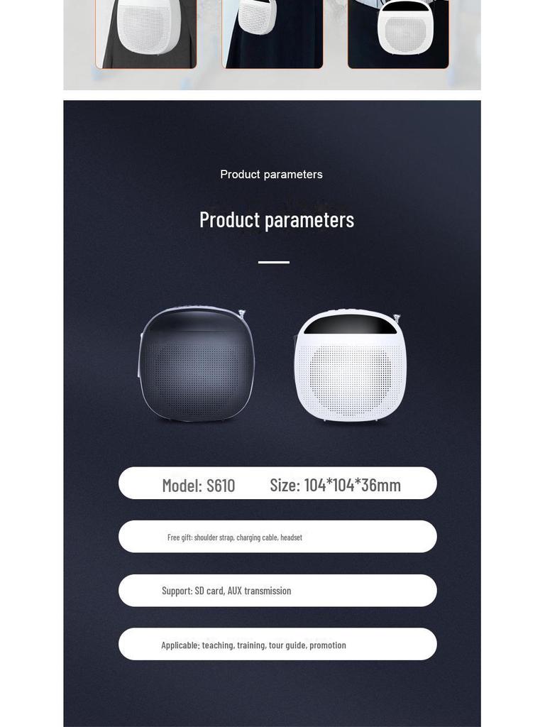 Портативная беспроводная колонка Little Bee с петличным микрофоном для учителей и танцевальных мероприятий