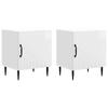 Nightstand Set 2 pcs High Gloss White 43 x 34.5 x 50 cm Particleboard