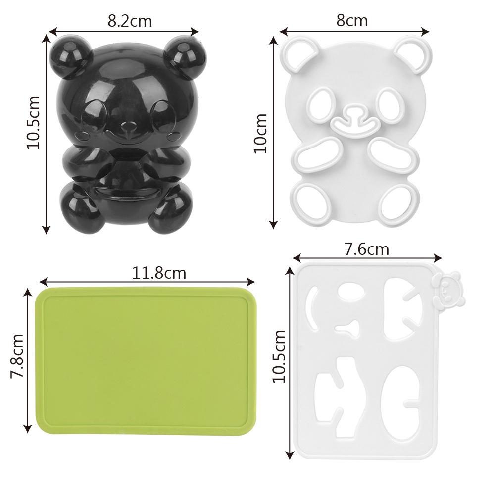 Форма для резки тостов с мультяшными сэндвичами, кухонные аксессуары для бенто, 4 в 1, форма для суши с детской пандой, сделай сам, панда, онигири, рисоварка, набор для резки сухих жареных морских водорослей