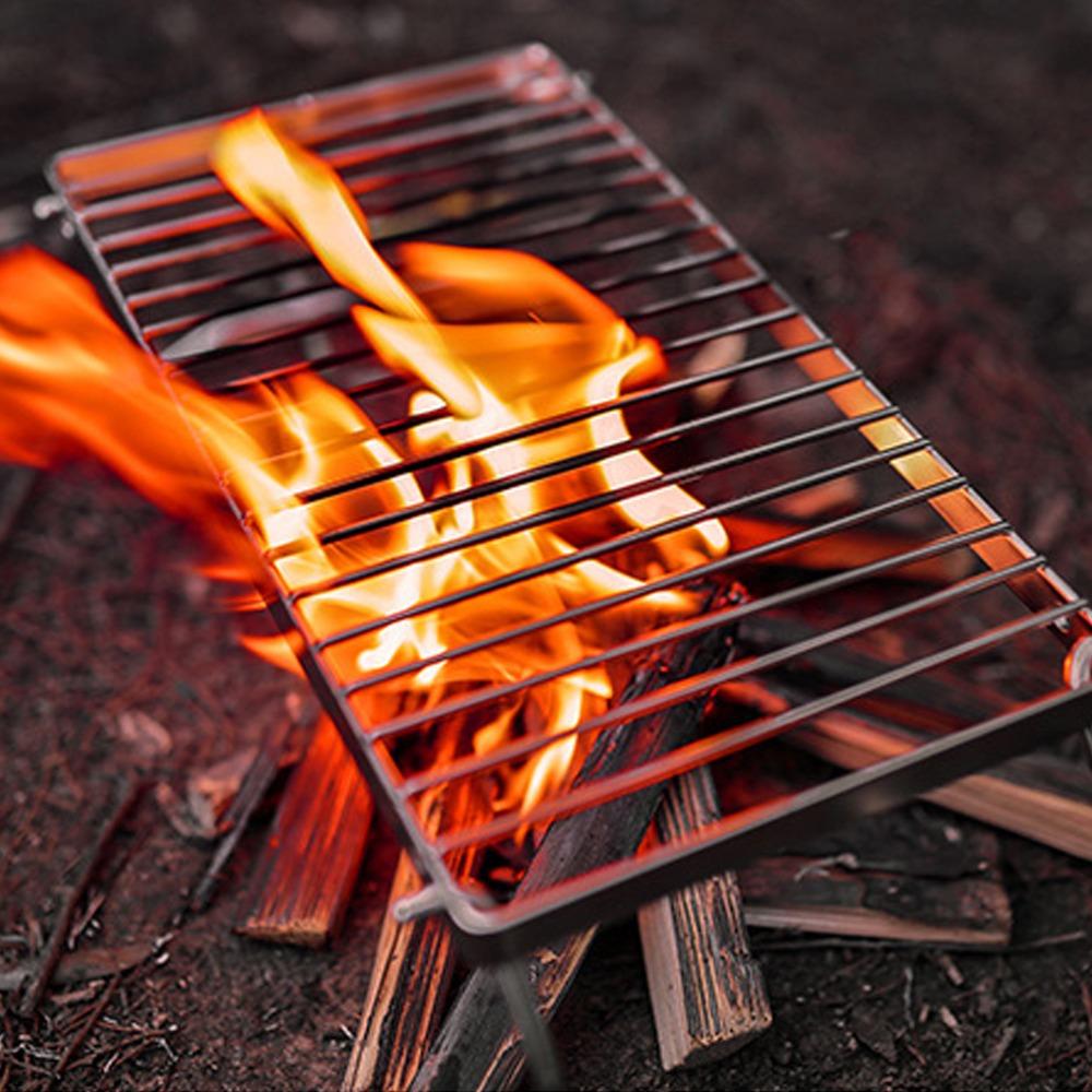 Sliver Backpacking Grill Stainless Steel Folding Grill Rack Campfire Grill Backpacking Hiking