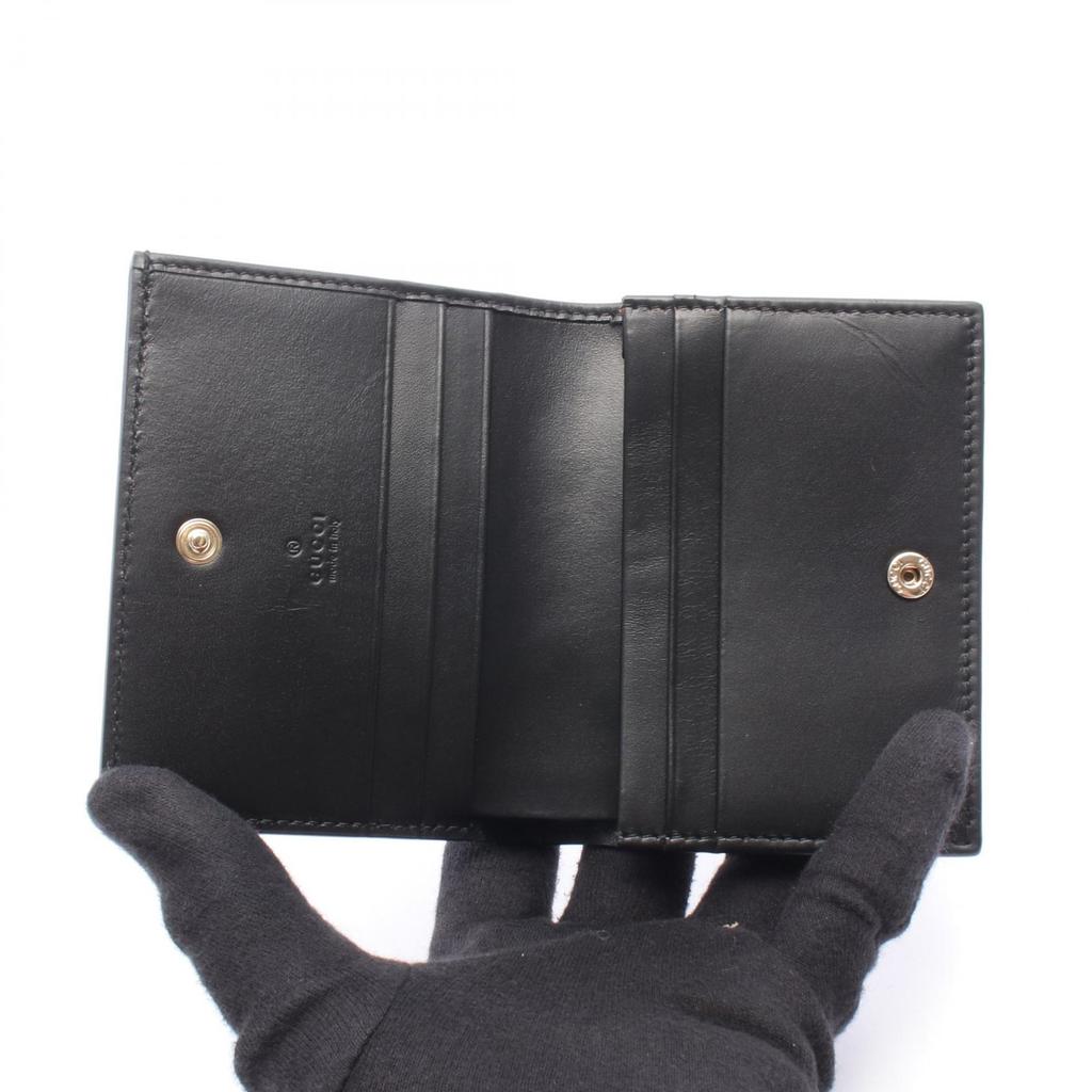 Used GUCCI Guccisima Bi-fold wallet 406924 leather Black Used Women