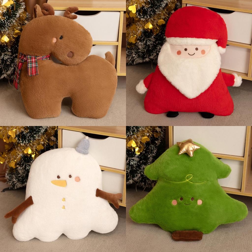 Christmas Snowman Deer Tree Santa Claus Plush Toy With Pp Cotton Filling For Holiday Decor Gift Set