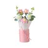 With Light String Crochet Flower Bouquet Exquisite Handmade Bucket Bouquet  Home Decoration