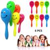НАБОР ИЗ 6 мини-смайликов-маракасов 8 см, детская игрушка, случайный наполнитель для сумок на день рождения