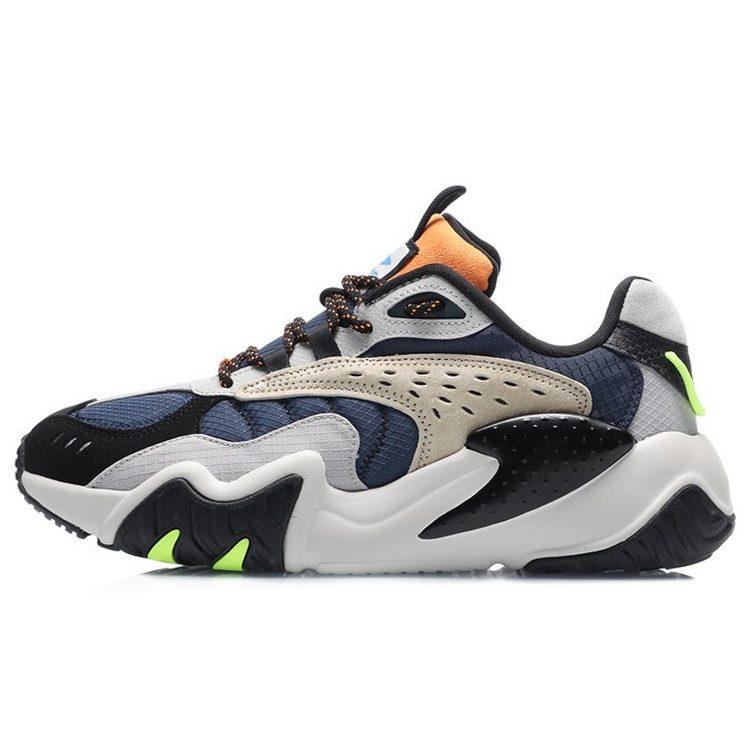 Li Ning Cat Paw Lite Удобная амортизация Нескользящие Износостойкие Низкие Беговые Кроссовки Мужские Сине-Черные AGLQ107-3