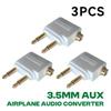 New 1-10P Airplane Audio Adapter 3.5mm AUX Plug Aircraft Earphone Headphone Audio Converter For Airline Travel Headset Wholesale 6