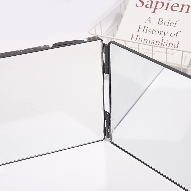 Retractable Adjustable LED Tri-Fold Makeup & Haircut Mirror